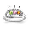 14K White Gold Family Jewelry Diamond Semi-Set Ring