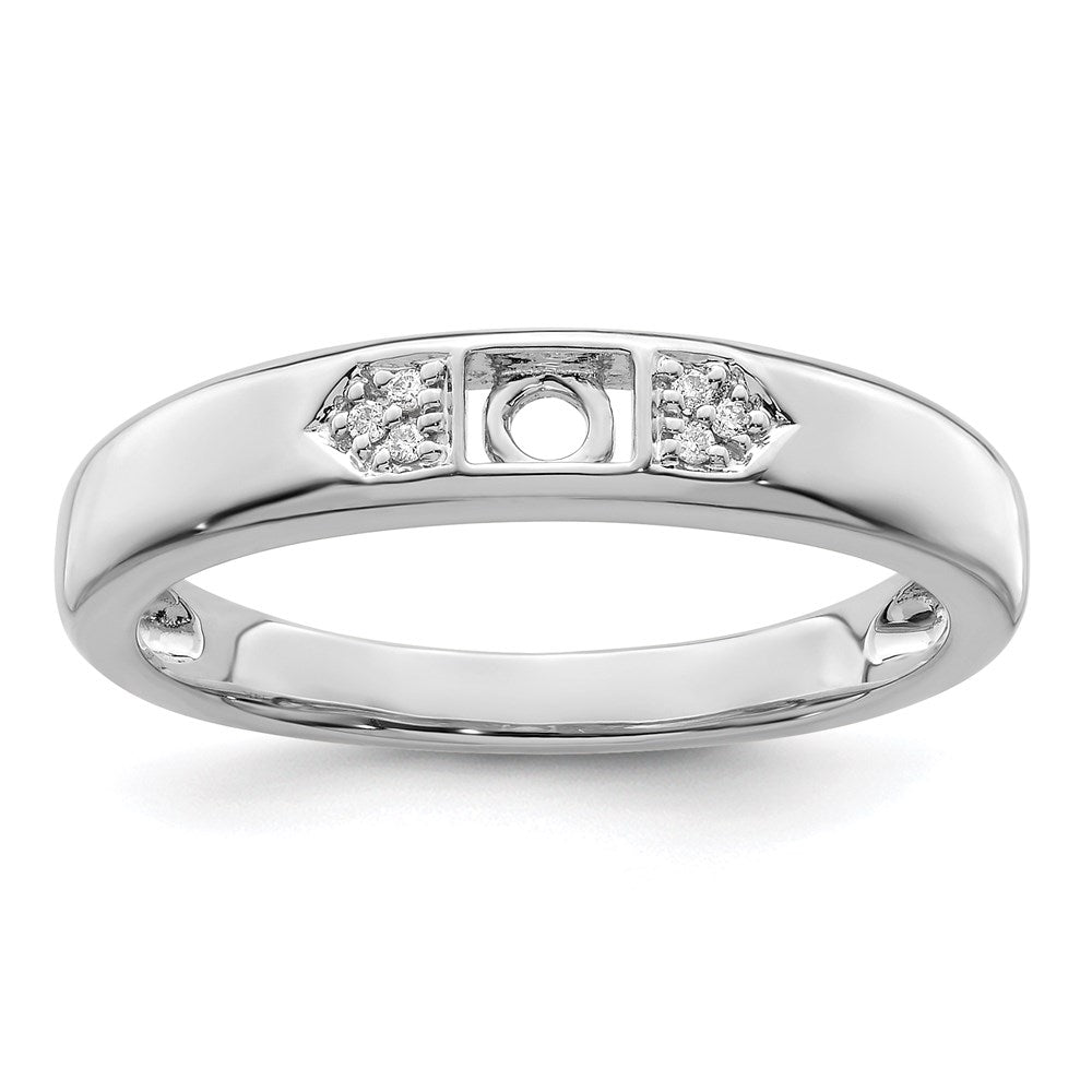 14K White Gold Family Jewelry Diamond Semi-Set Ring