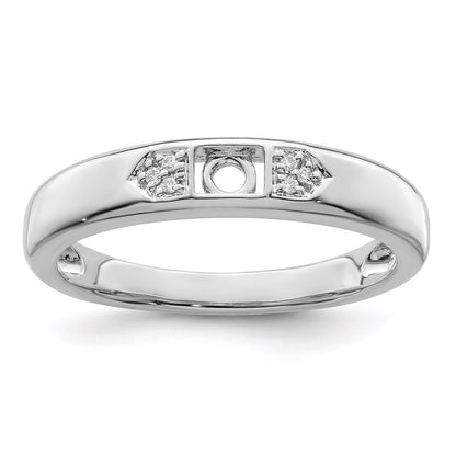 14K White Gold Family Jewelry Diamond Semi-Set Ring