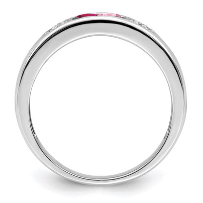 14K White Gold Family Jewelry Diamond Semi-Set Ring