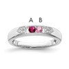 14K White Gold Family Jewelry Diamond Semi-Set Ring
