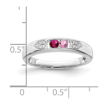 14K White Gold Family Jewelry Diamond Semi-Set Ring