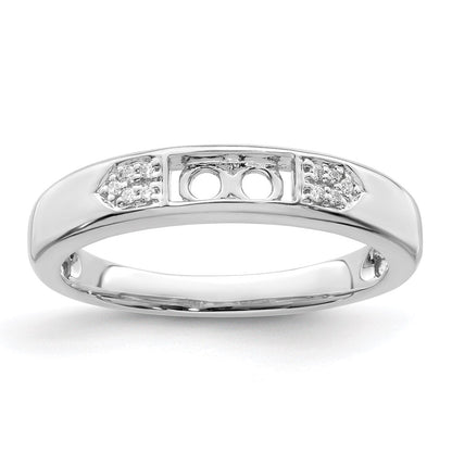 14K White Gold Family Jewelry Diamond Semi-Set Ring