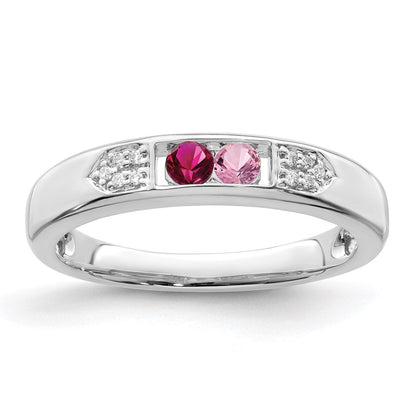 14K White Gold Family Jewelry Diamond Semi-Set Ring
