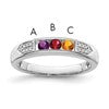 14K White Gold Family Jewelry Diamond Semi-Set Ring