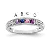 14K White Gold Family Jewelry Diamond Semi-Set Ring