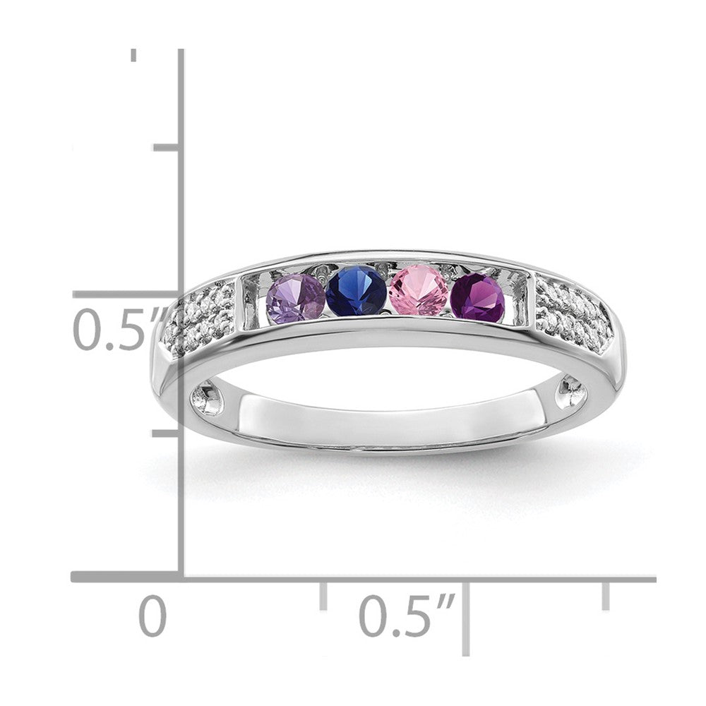 14K White Gold Family Jewelry Diamond Semi-Set Ring
