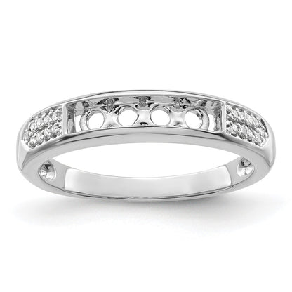 14K White Gold Family Jewelry Diamond Semi-Set Ring