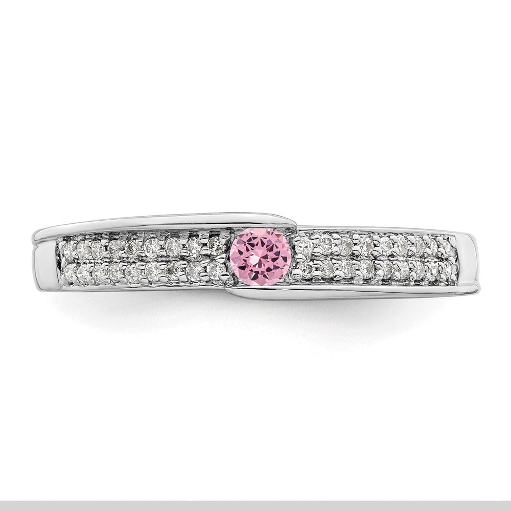 14K White Gold Family Jewelry Diamond Semi-Set Ring