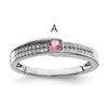 14K White Gold Family Jewelry Diamond Semi-Set Ring