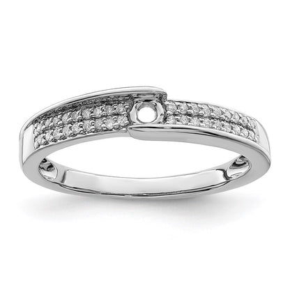 14K White Gold Family Jewelry Diamond Semi-Set Ring