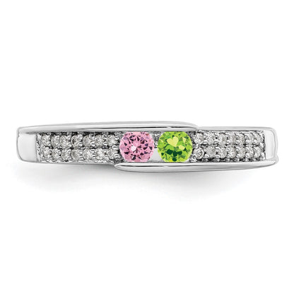 14K White Gold Family Jewelry Diamond Semi-Set Ring