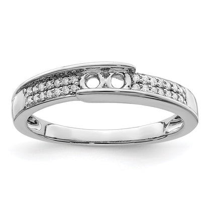 14K White Gold Family Jewelry Diamond Semi-Set Ring