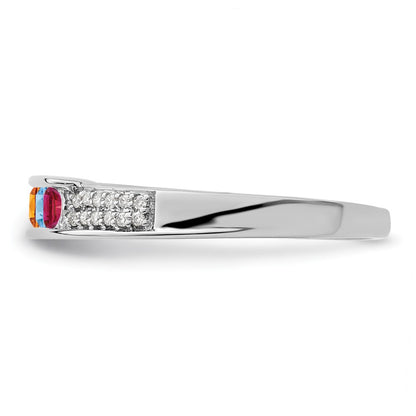 14K White Gold Family Jewelry Diamond Semi-Set Ring