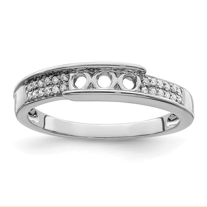 14K White Gold Family Jewelry Diamond Semi-Set Ring