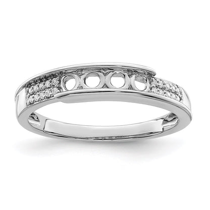 14K White Gold Family Jewelry Diamond Semi-Set Ring