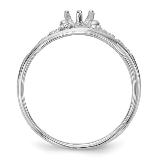 14k White Gold 1 Stone Family Ring Mounting