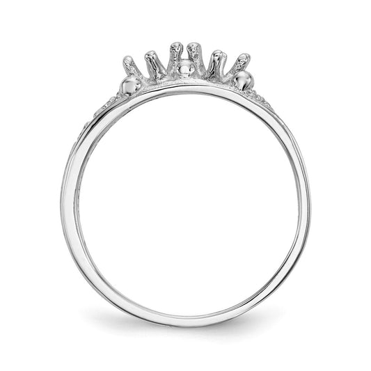 14k White Gold 2 Stone Family Ring Mounting