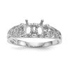 14k White Gold 2 Stone Family Ring Mounting