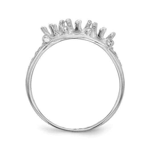 14k White Gold 3 Stone Family Ring Mounting