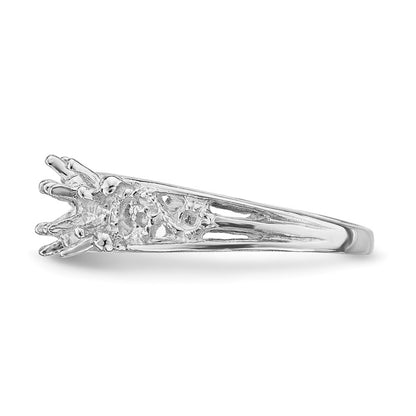 14k White Gold 3 Stone Family Ring Mounting