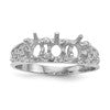 14k White Gold 3 Stone Family Ring Mounting