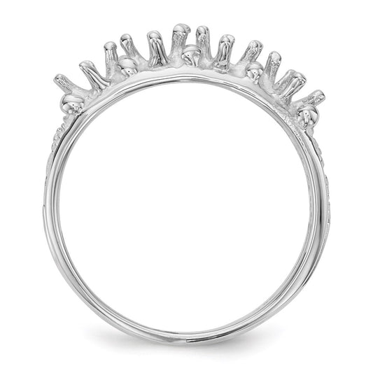 14k White Gold 4 Stone Family Ring Mounting