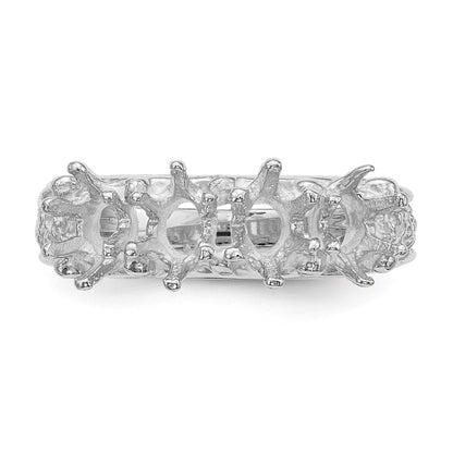 14k White Gold 4 Stone Family Ring Mounting