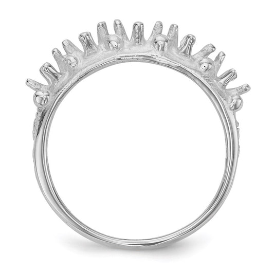 14k White Gold 5 Stone Family Ring Mounting