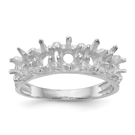14k White Gold 5 Stone Family Ring Mounting