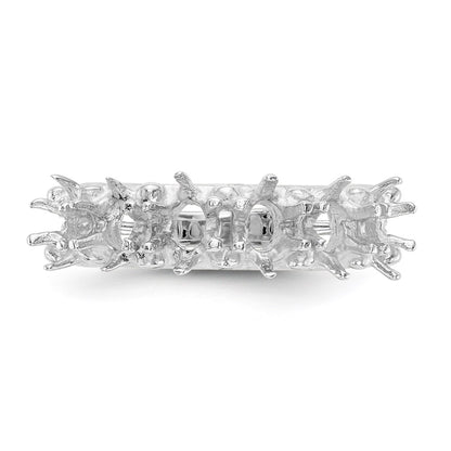 14k White Gold 6 Stone Family Ring Mounting