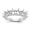 14k White Gold 6 Stone Family Ring Mounting