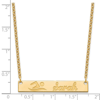 Sterling Silver/Gold-plated Medium Customized Bar Necklace