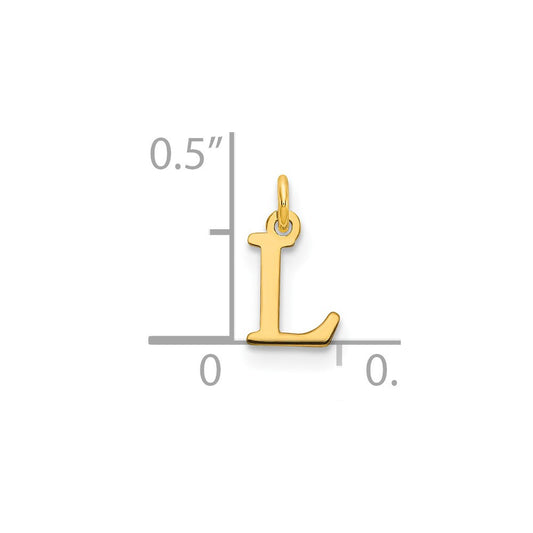 14ky Cutout Letter L Initial Pendant