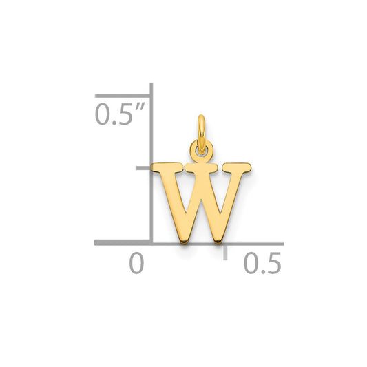 14ky Cutout Letter W Initial Pendant