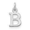 Sterling Silver Rhodium-plated Letter B Initial Charm
