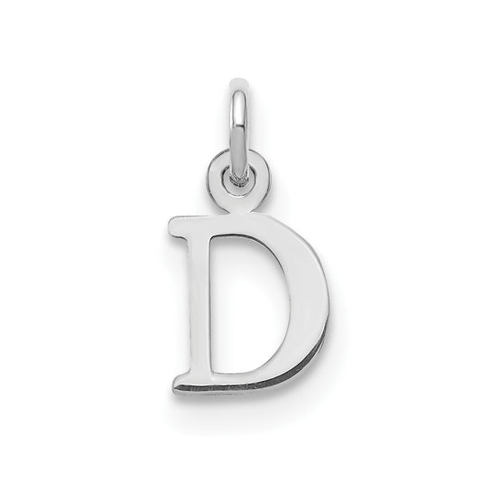 10k White Gold Cut-out Letter D Initial Charm