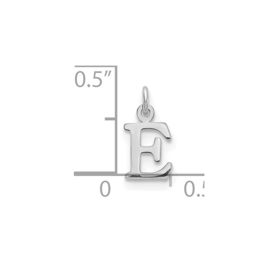 10k White Gold Cut-out Letter E Initial Charm