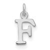 10k White Gold Cut-out Letter F Initial Charm
