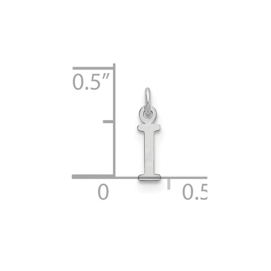 10k White Gold Cut-out Letter I Initial Charm