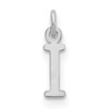 10k White Gold Cut-out Letter I Initial Charm
