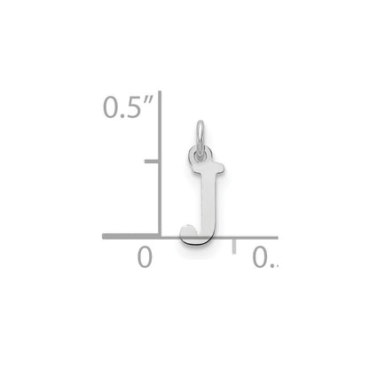 Sterling Silver Rhodium-plated Letter J Initial Charm
