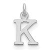 Sterling Silver Rhodium-plated Letter K Initial Charm