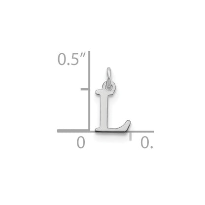 Sterling Silver Rhodium-plated Letter L Initial Charm