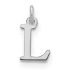 Sterling Silver Rhodium-plated Letter L Initial Charm