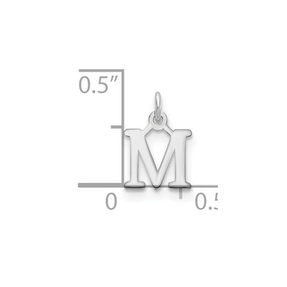 Sterling Silver Rhodium-plated Letter M Initial Charm