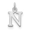 10k White Gold Cut-out Letter N Initial Charm