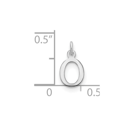 10k White Gold Cut-out Letter O Initial Charm