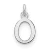 10k White Gold Cut-out Letter O Initial Charm