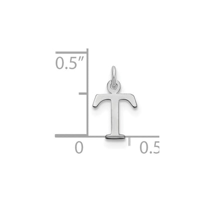 Sterling Silver Rhodium-plated Letter T Initial Charm